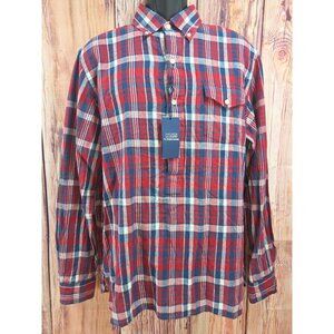 Polo Ralph Lauren Half-Button-Down Madras Shirt Large NWT